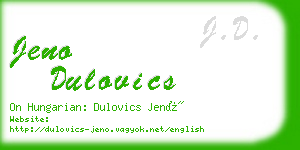 jeno dulovics business card